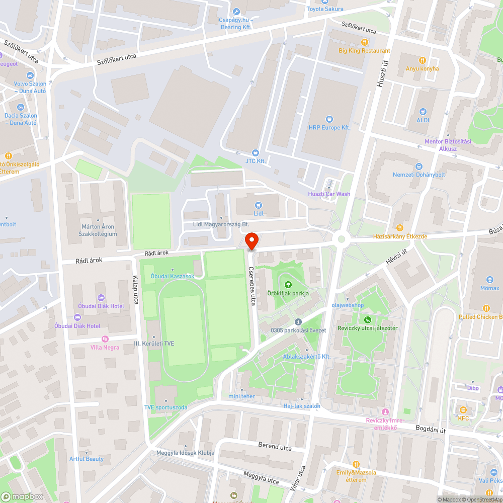 Tönkretett járda korlát bejelentés helye