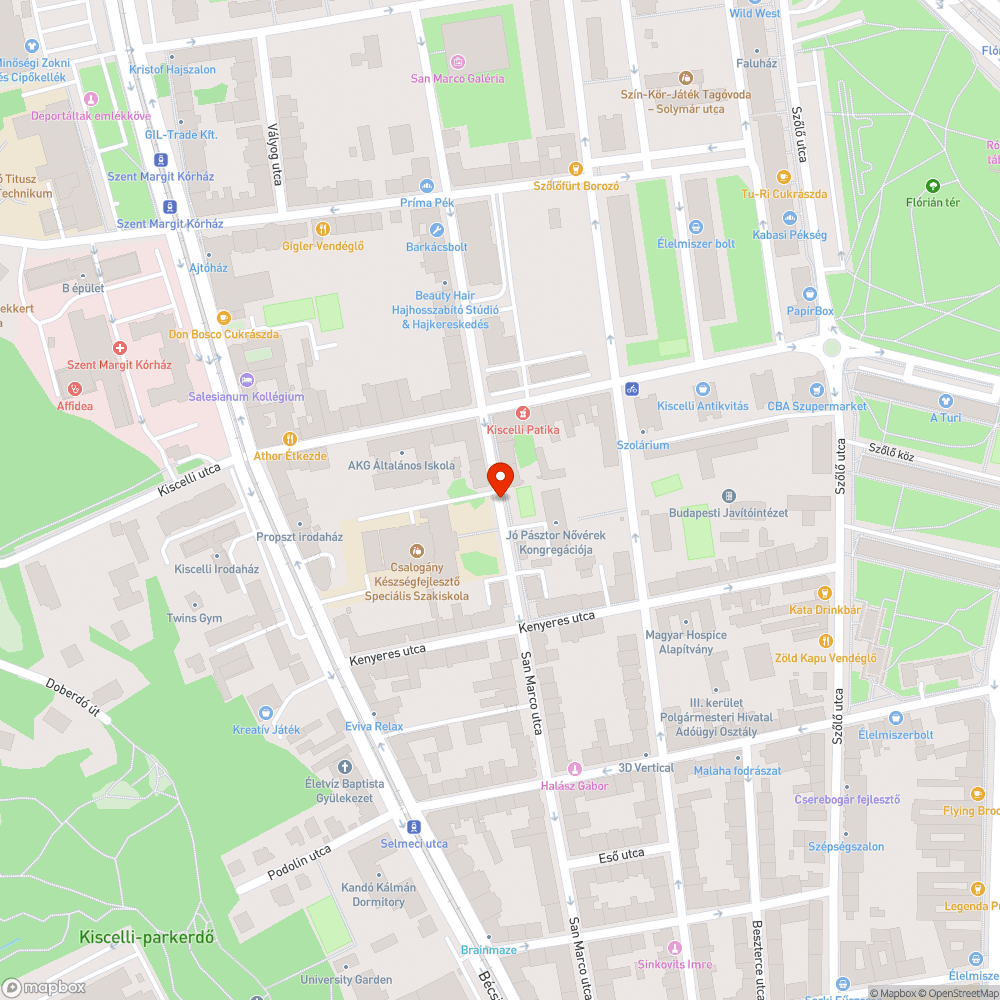 Égett objektum bejelentés helye