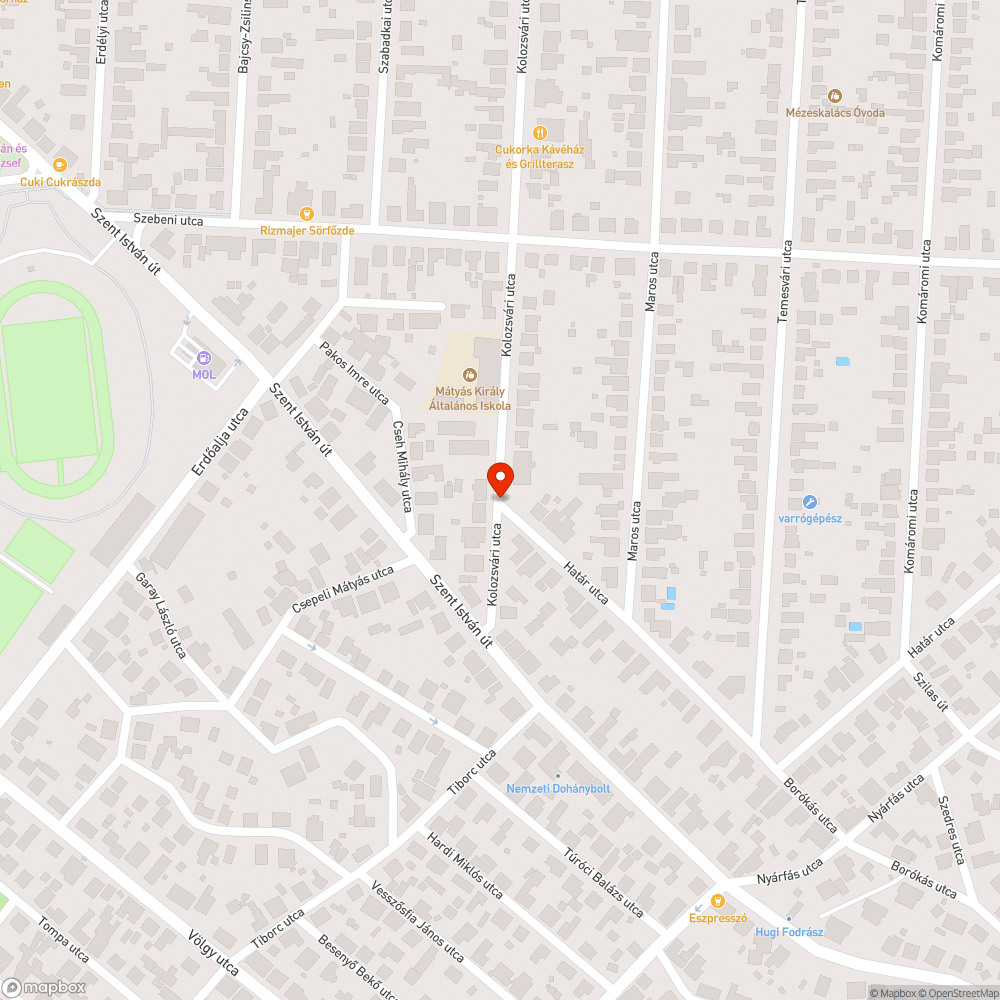 Beszakadt út bejelentés helye