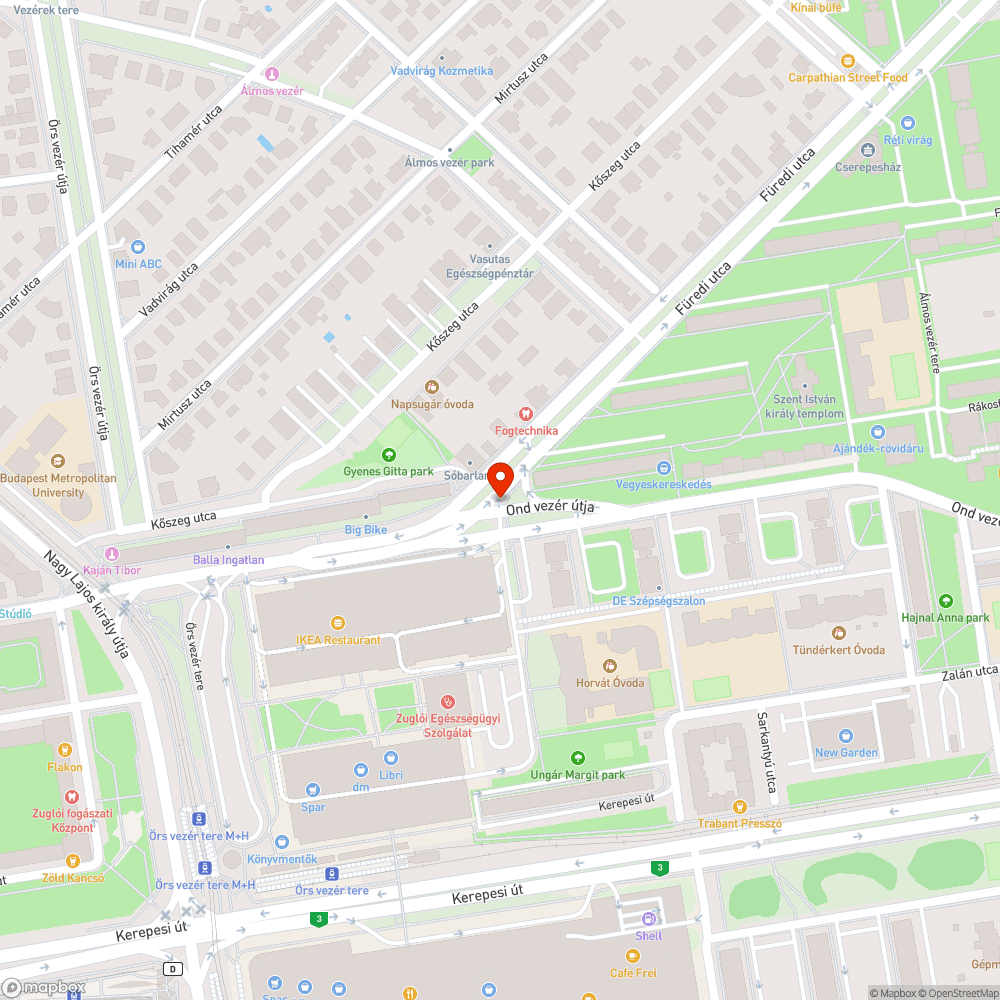 Otthagyott oszlop bejelentés helye