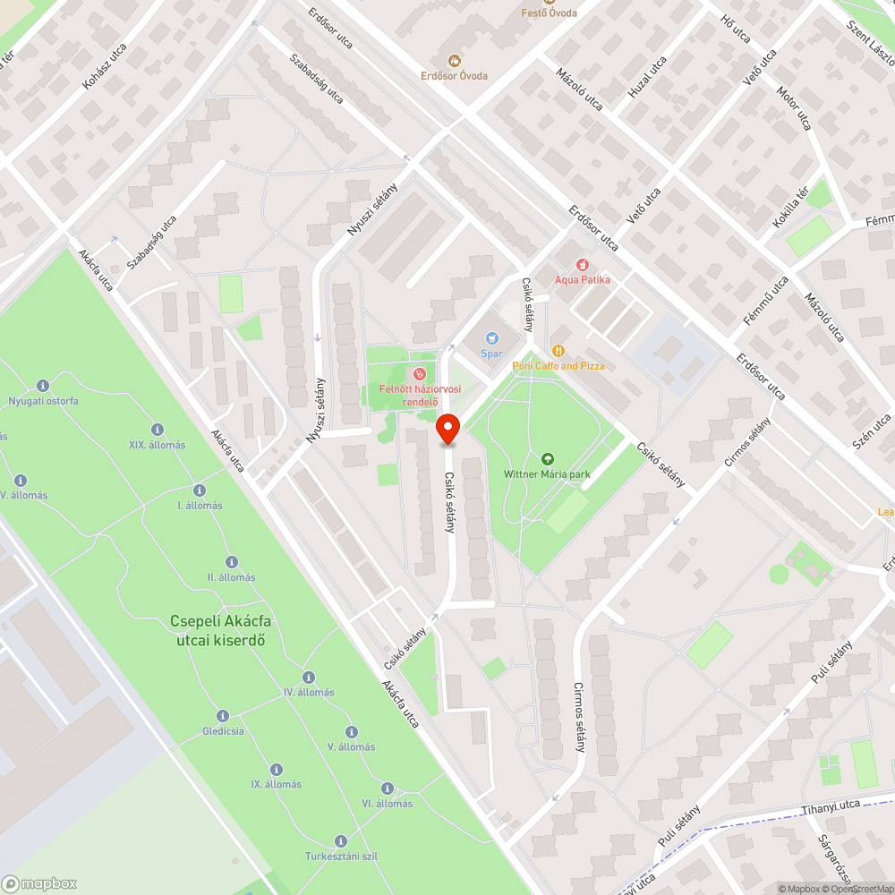 Szétesett fekvőrendőr bejelentés helye