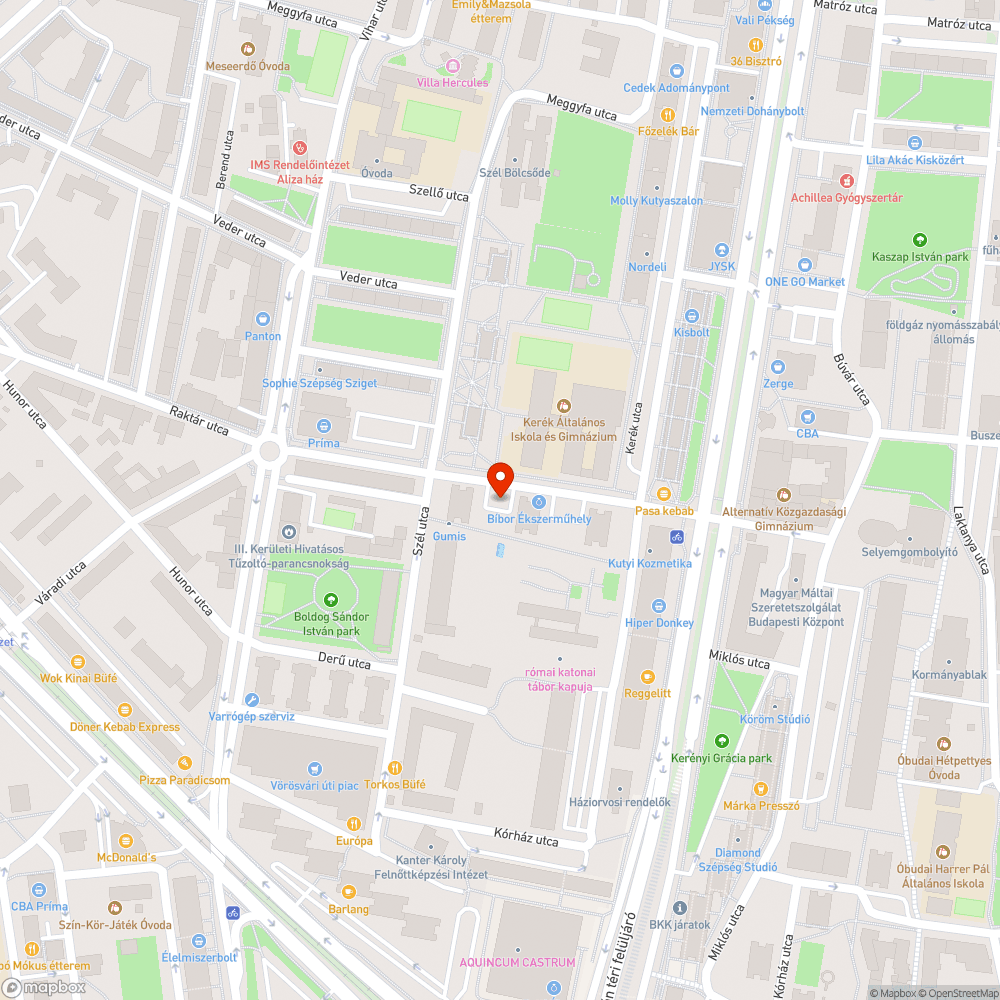 III. Raktár utca 8. előtti szegély és járdahibák bejelentés helye