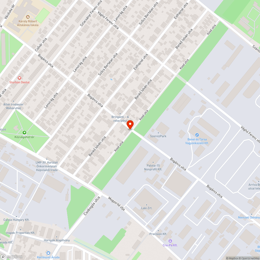 Kint felejtett zsákutca tábla bejelentés helye