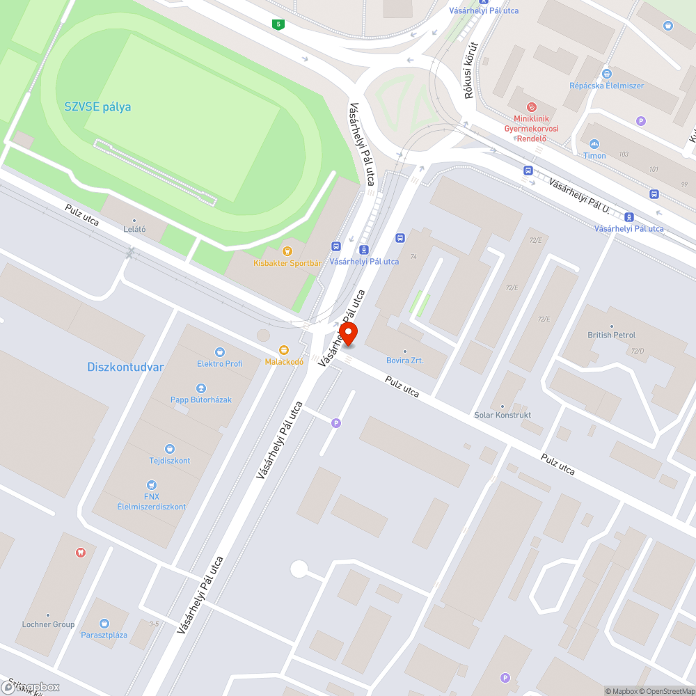 Botlásveszélyes, sérült járda - Károlyi Kollégiumnál, a Pulz utca sarkán bejelentés helye