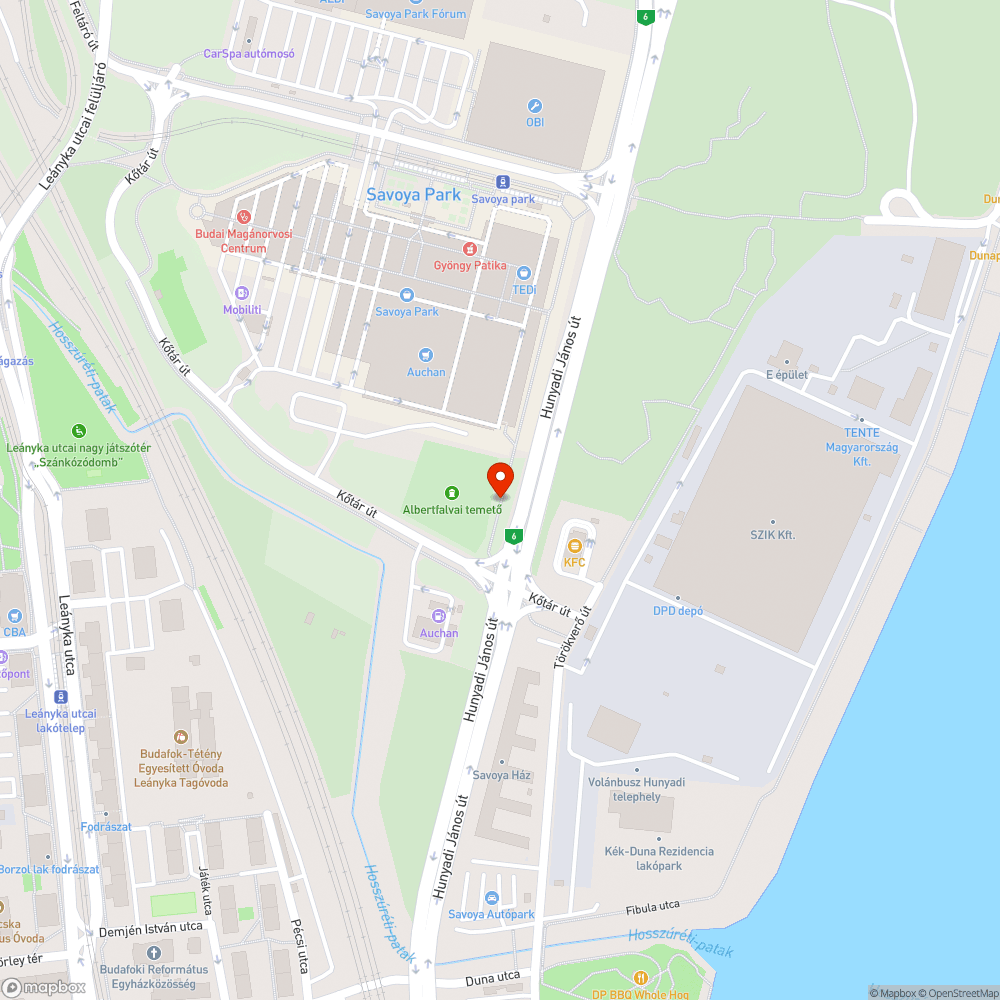 Albertfalvai temető növényzet szemét bejelentés helye