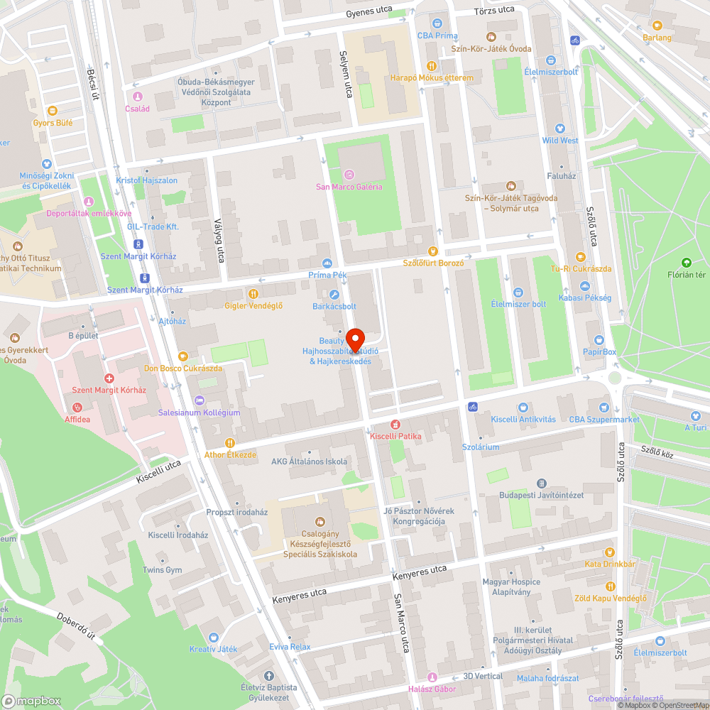 Beszakadt járda a San Marco utcában bejelentés helye