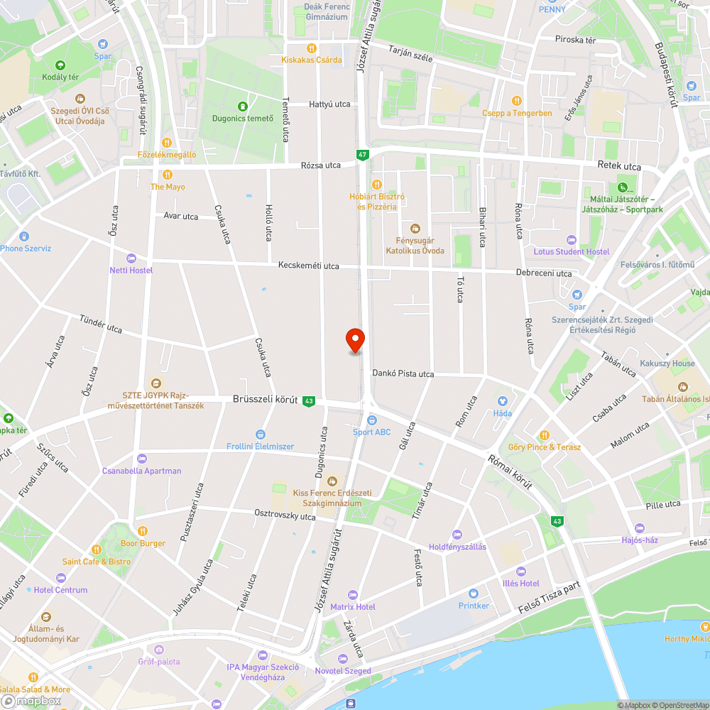 Kődarab a zöldövezetben - József Attila sgt. 50., sínek és az út között bejelentés helye