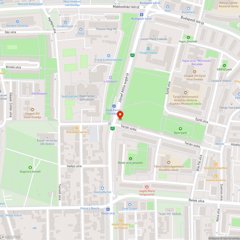 Betonlap a zöldövezetben - József A. sugárút Tarján széle sarka bejelentés helye