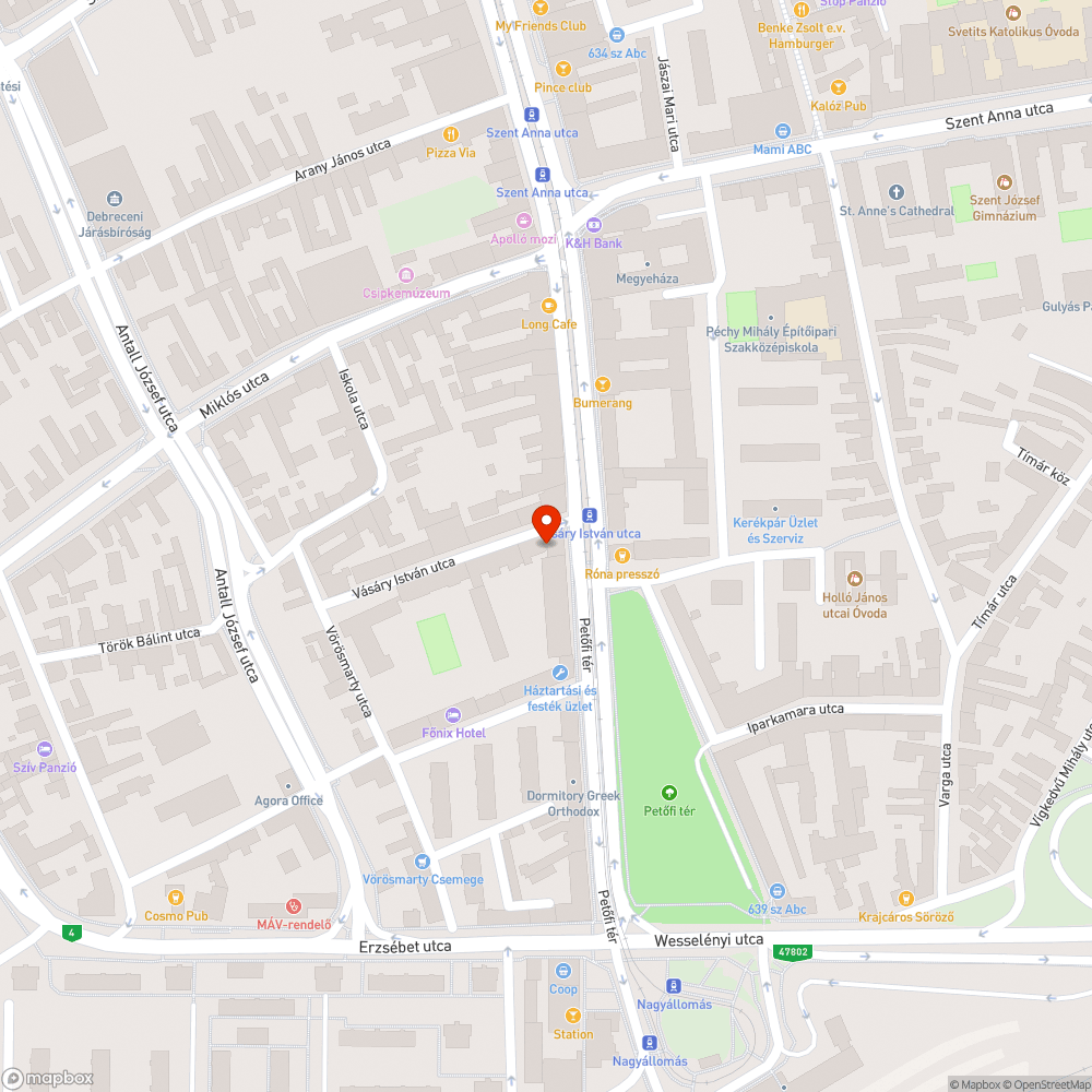 Megrongálódott lámpaoszlop bejelentés helye