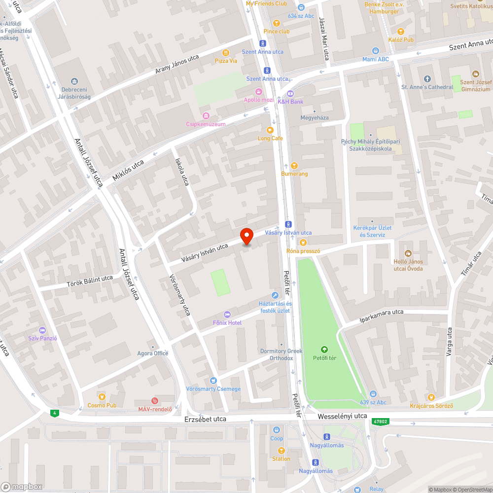 Közvilágítás hiba bejelentés helye