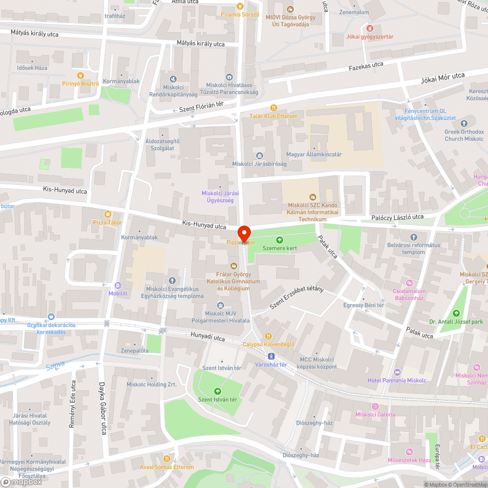 Semmi közvilágítás a belvárosban bejelentés helye