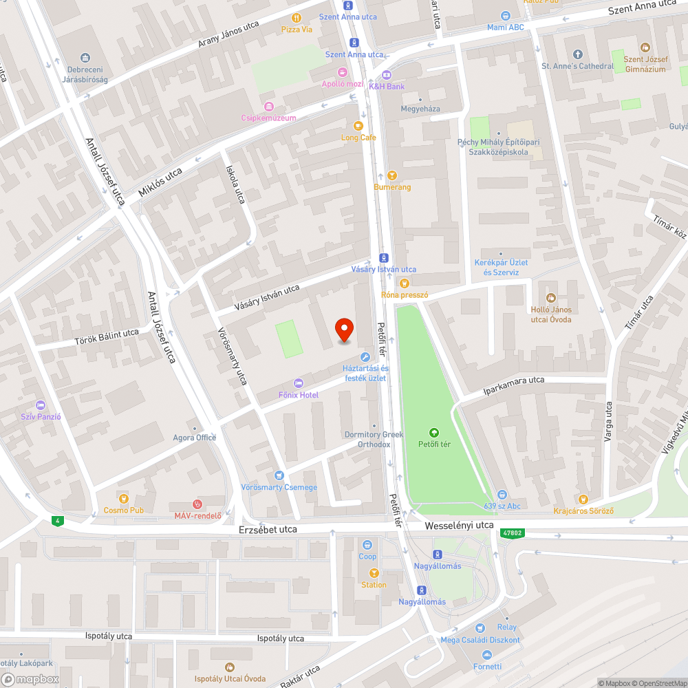 Nem működő közvilágítási lámpa bejelentés helye