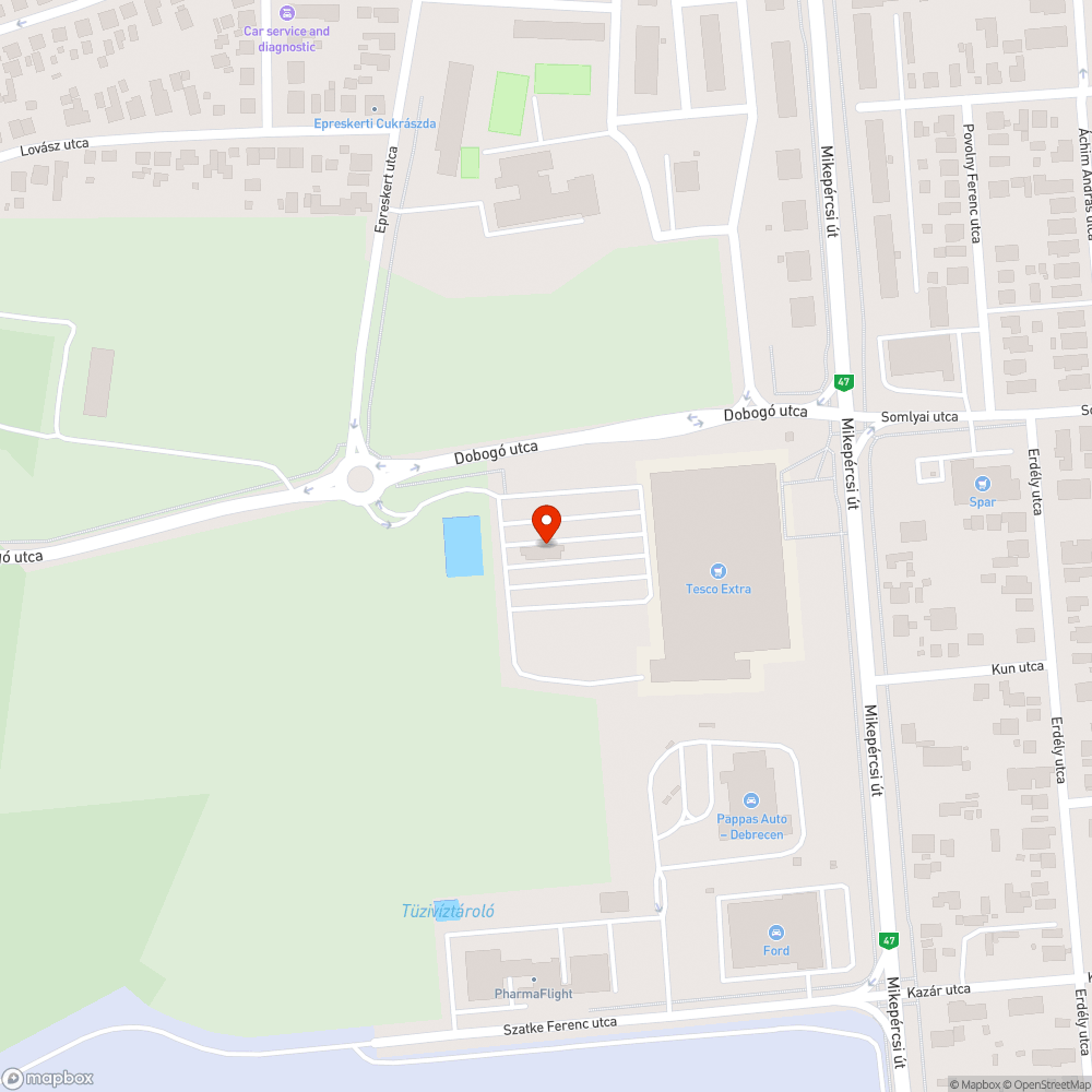 Bontódó autó bejelentés helye