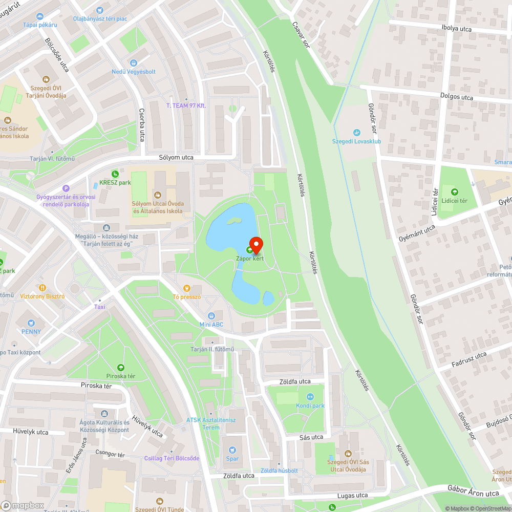 Kopott táblázás a Zápor-tó környékén bejelentés helye