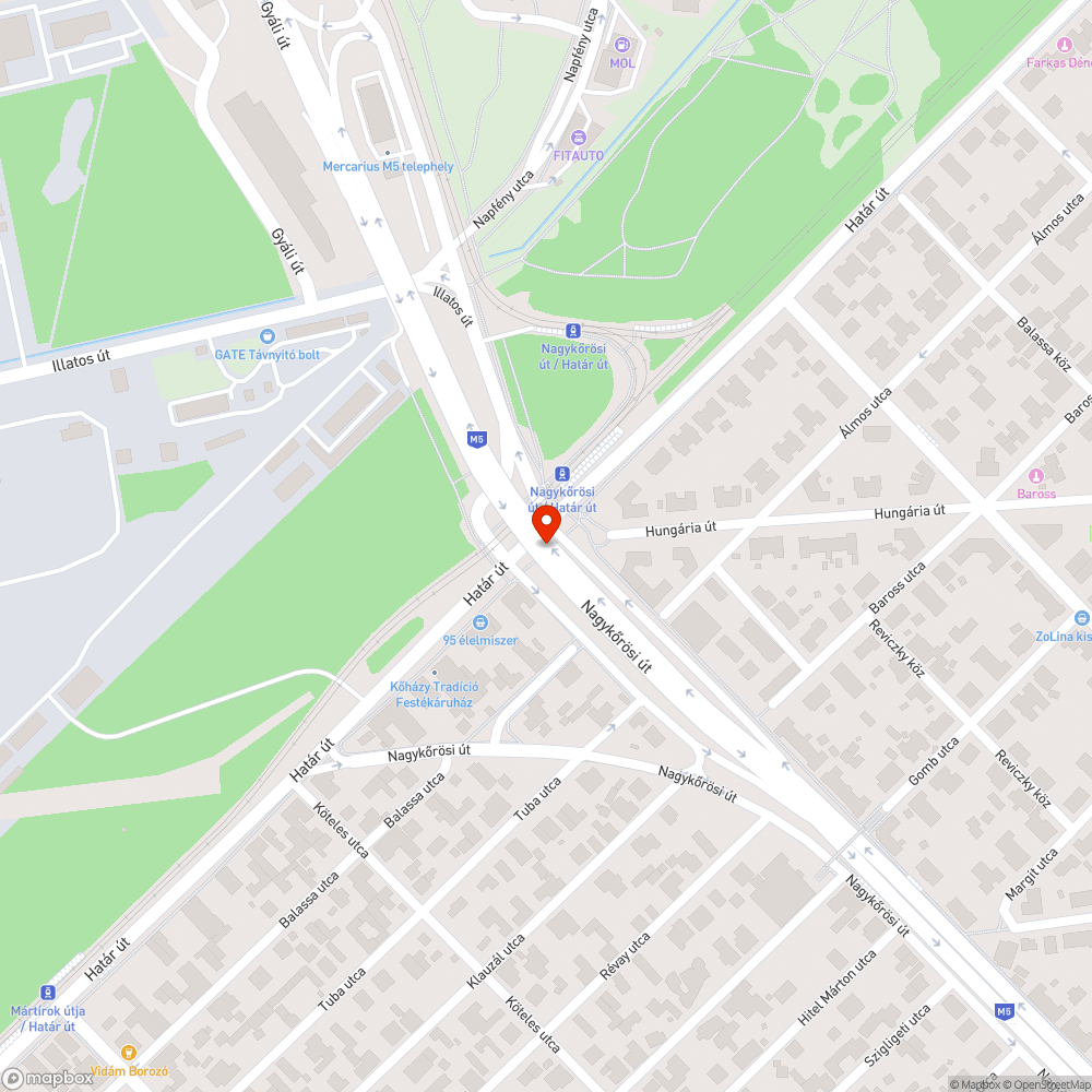 Elhagyott gépkocsi bejelentés helye