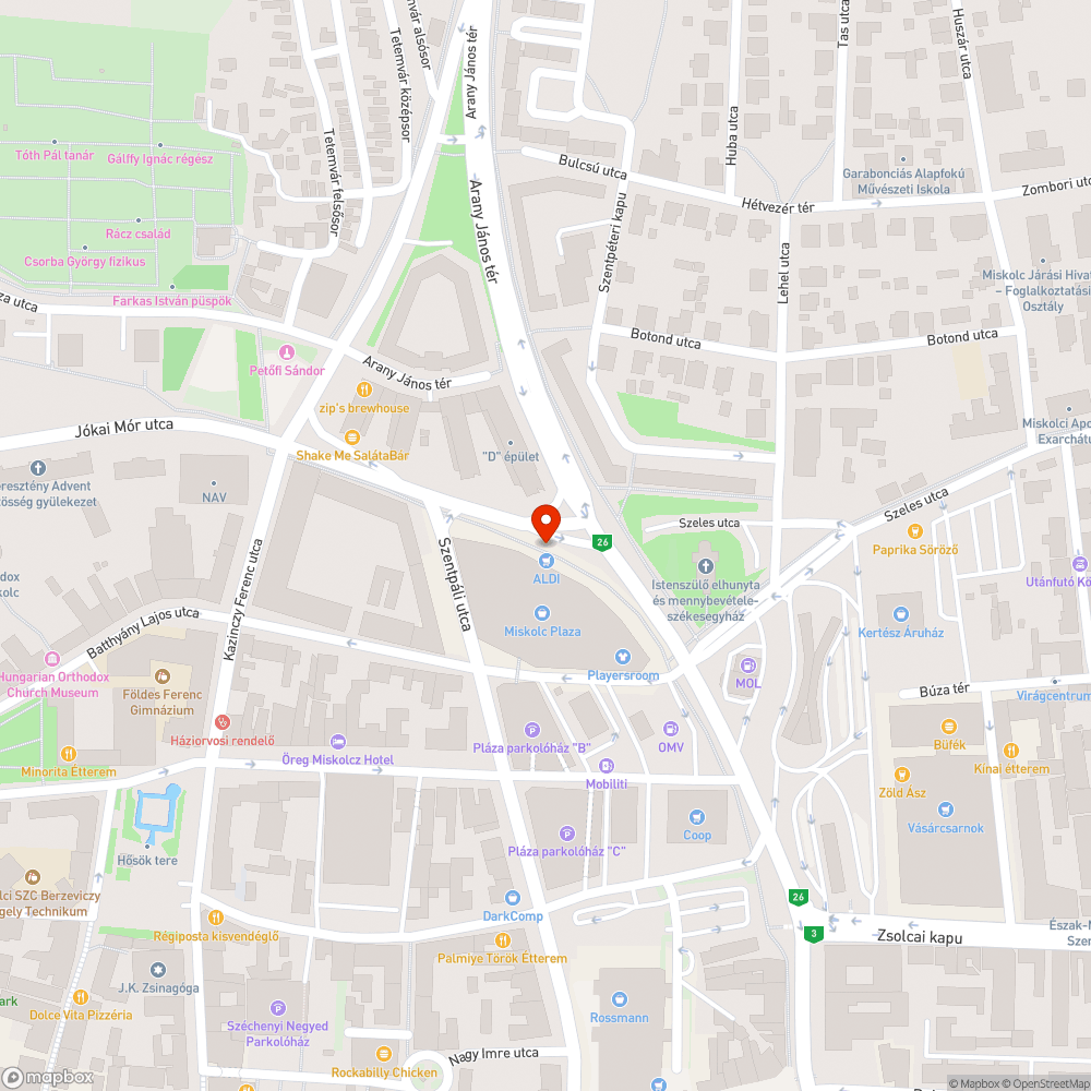 Gyalogosfürdető a pláza mellett bejelentés helye