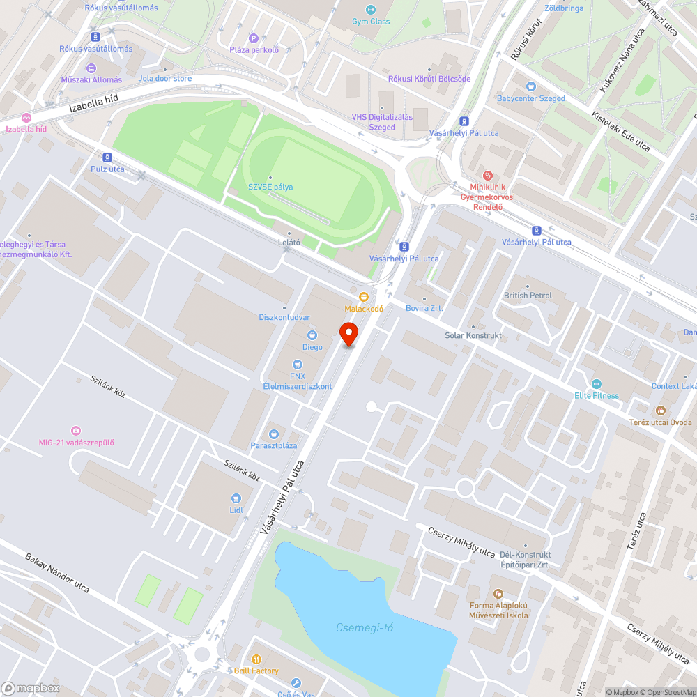 Lámpa nem világít - Vásárhelyi Pál utca, Diego áruház előtt bejelentés helye