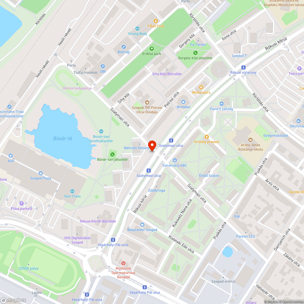 Széthullott járdaszegély - Rókusi körút és Szatymazi utca sarka bejelentés helye