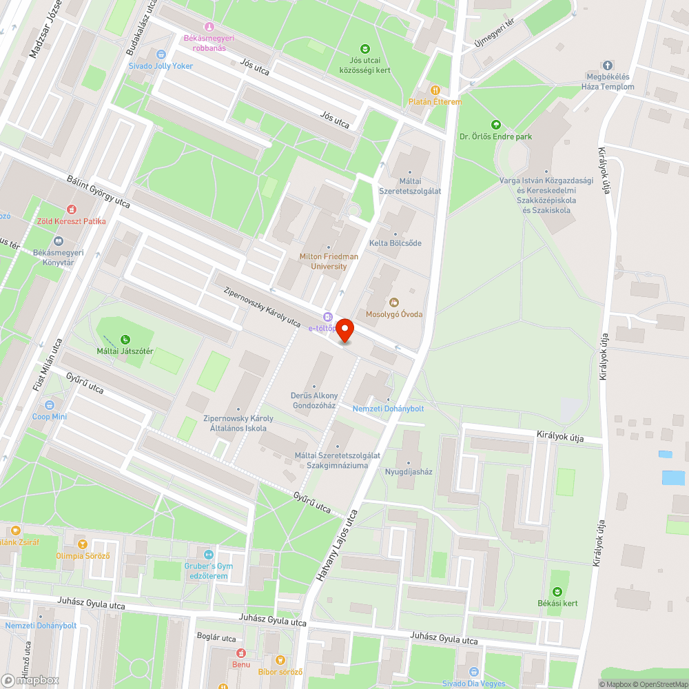 Megdőlt lámpa bejelentés helye