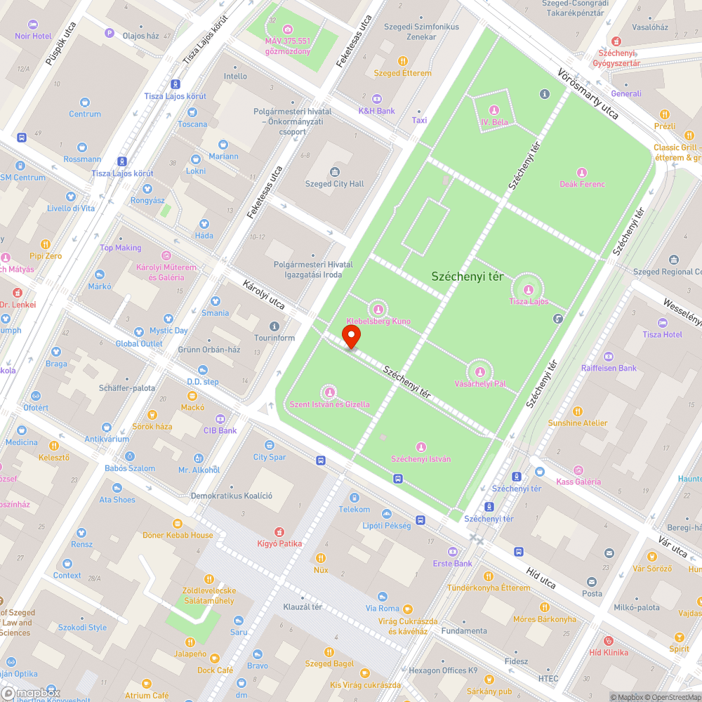 Nem világít a lámpa - Széchenyi tér, Szent István szobra és Klebelsberg Kuno szobra között félúton bejelentés helye