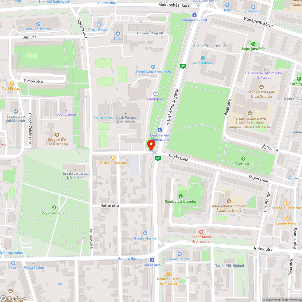 Lámpa nem világít - József Attila sugárút és Gyevi utca sarka bejelentés helye