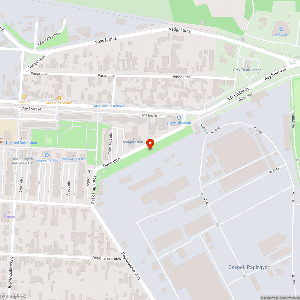 Megrongált pad bejelentés helye