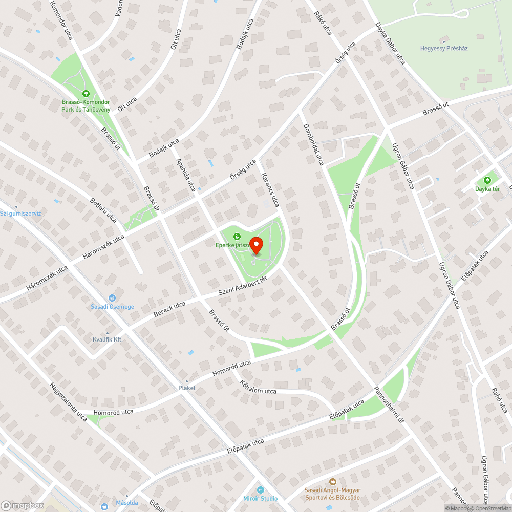 Szent Adalbert tér egy lámpa nem világít bejelentés helye