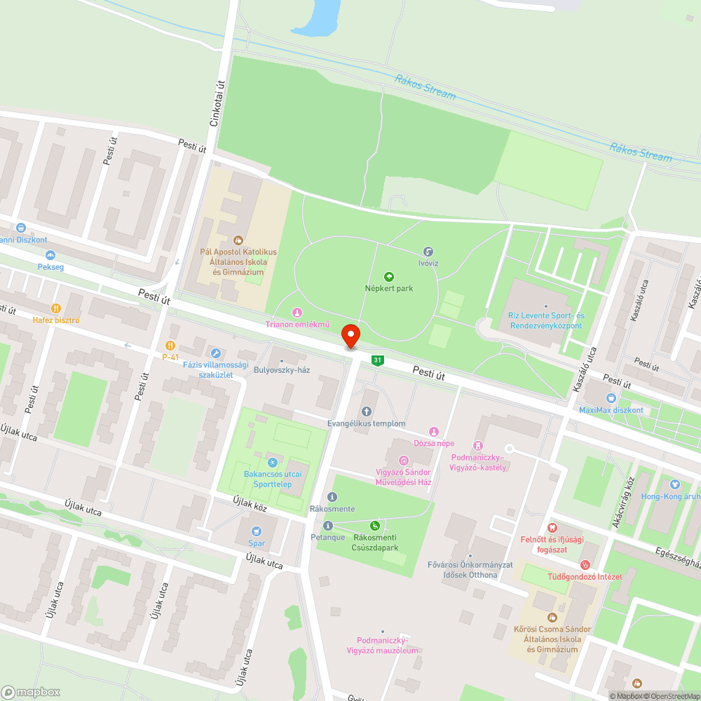 Az egyik sarka besüllyedt bejelentés helye