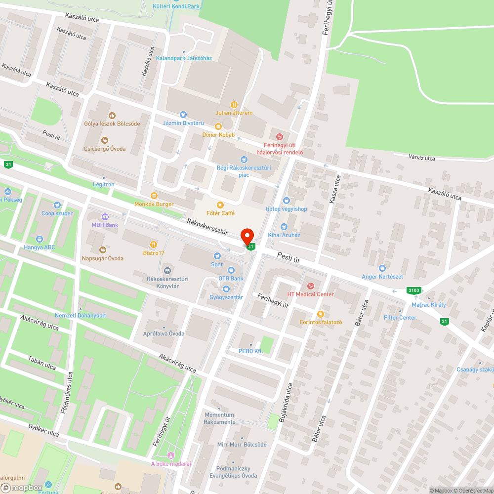 Szűk rács bejelentés helye