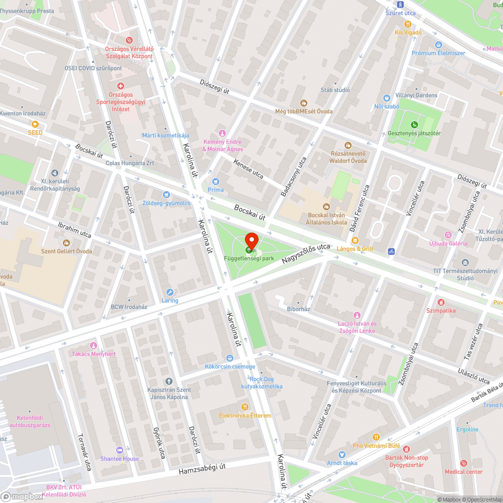 Világítás hiánya a Függetlenségi Parkban bejelentés helye