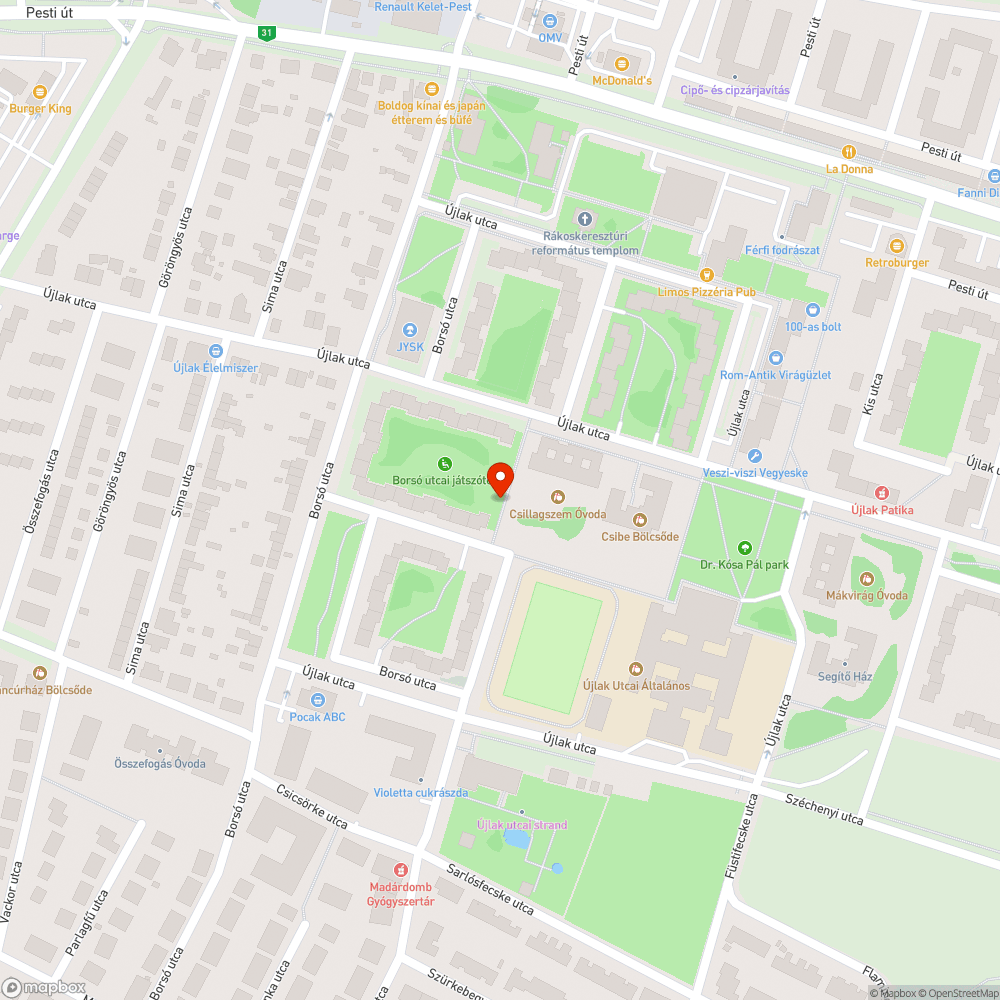 Hütő bejelentés helye