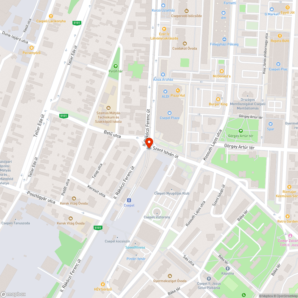 Felbukásveszélyes HÉV átjáró bejelentés helye