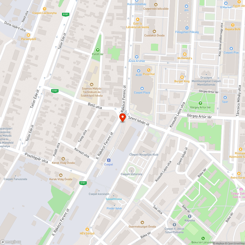 Megsüllyedt peron - Csepel H bejelentés helye