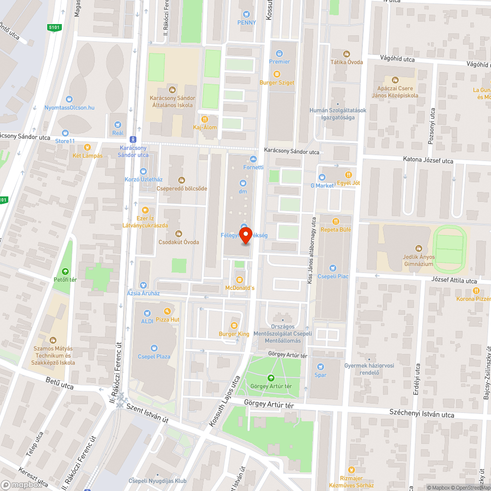 Galamb fészkek, guanó bejelentés helye