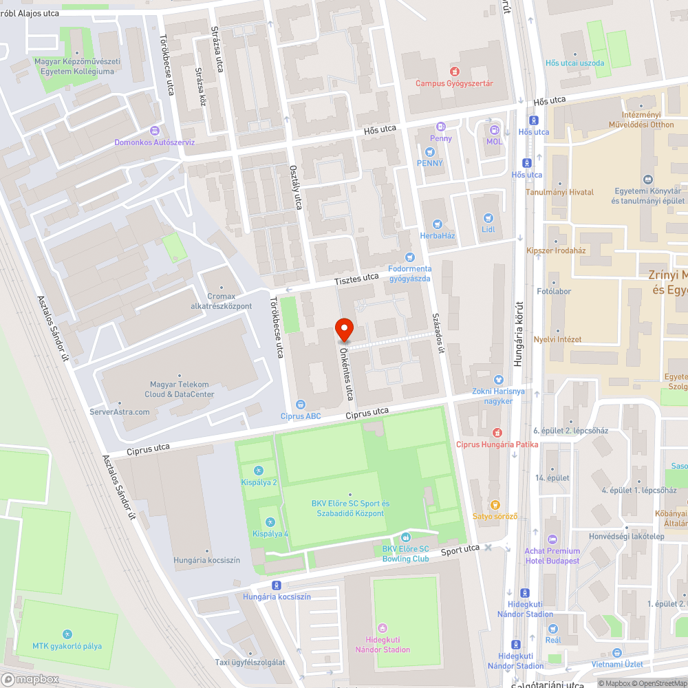 Tűzoltó út bejelentés helye