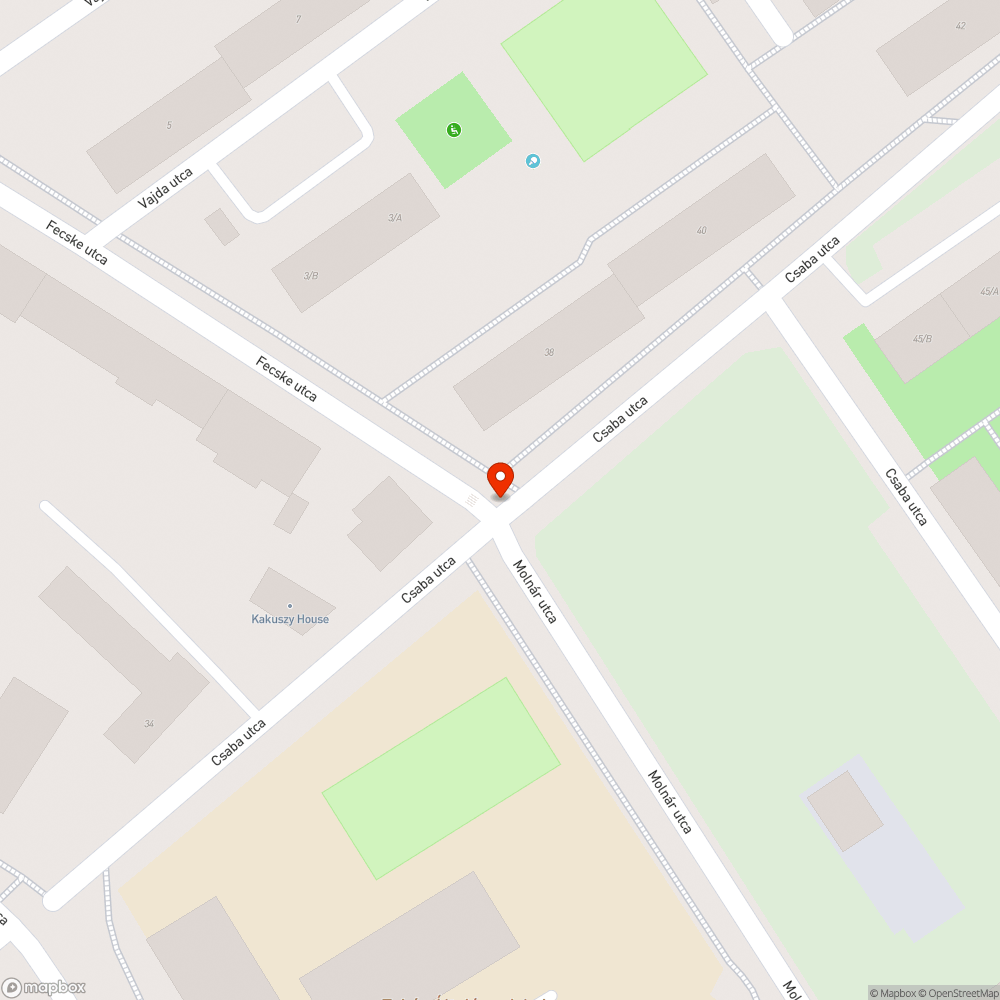 Kátyúk - Csaba utca és a Fecske utca sarka bejelentés helye