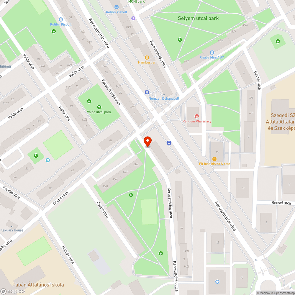 Lámpa nem világít - Kereszttöltés utca 20/B. ház mögötti szervízúton bejelentés helye