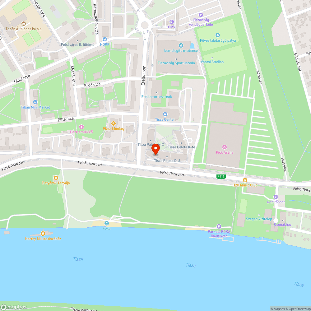 Lámpák nem világítanak - Tisza palota Etelka sori oldalánál, és a Tisza felől bejelentés helye