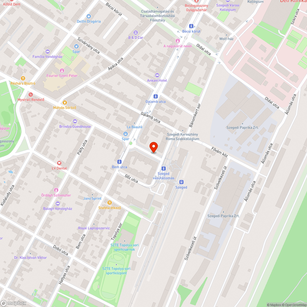 Kiégett lámpa bejelentés helye