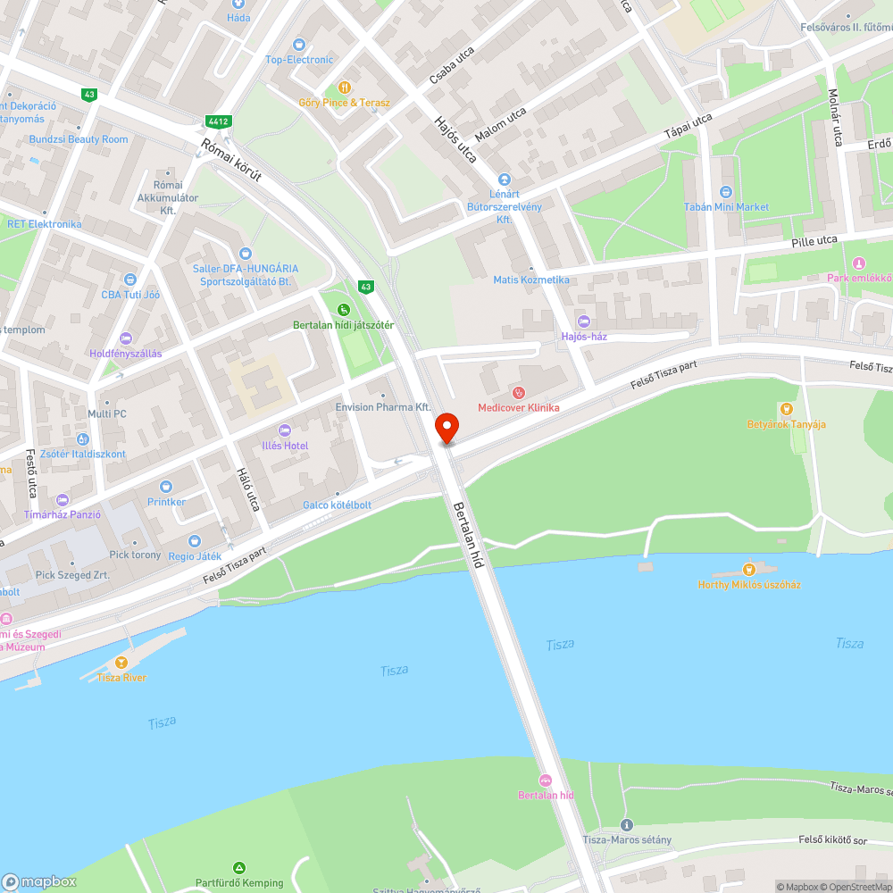 Lámpák nem világítanak - Bertalan híd alatt a Felső Tisza-parton bejelentés helye