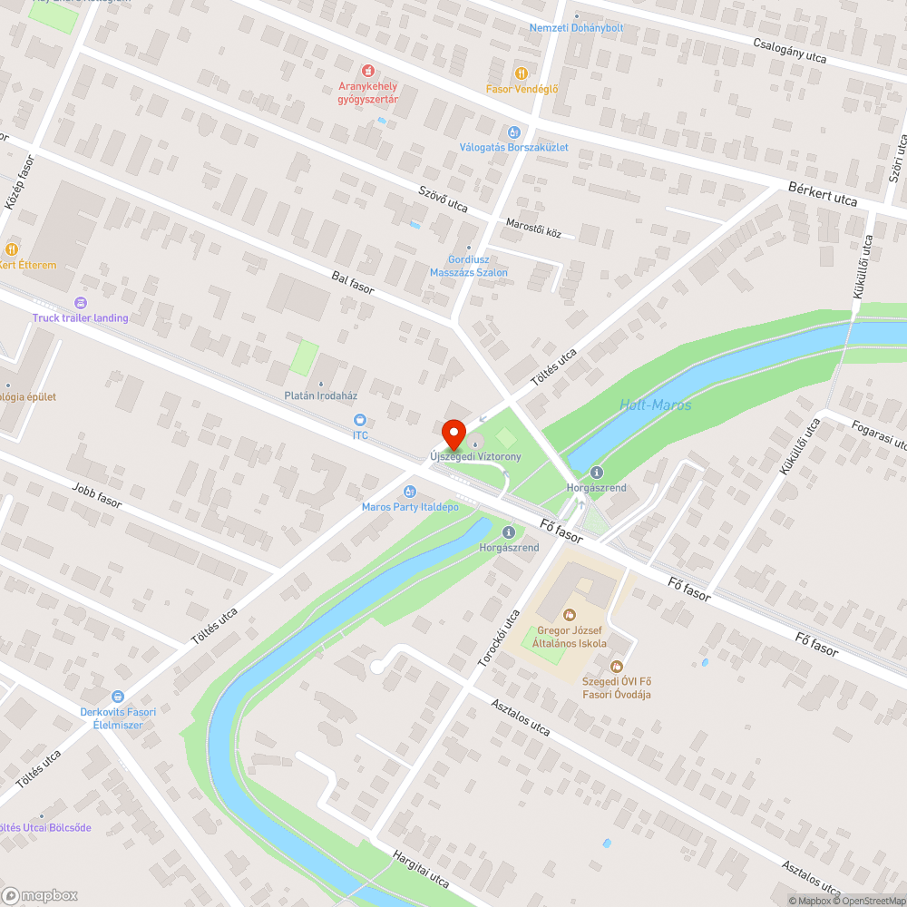 Felesleges oszlop - Újszegedi víztorony, buszmegálló bejelentés helye