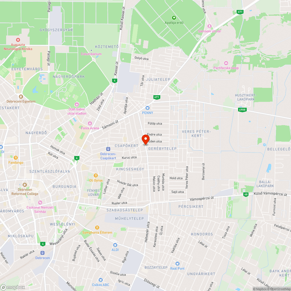 Rossz állapotú járda a Budai Nagy Antal utcán bejelentés helye