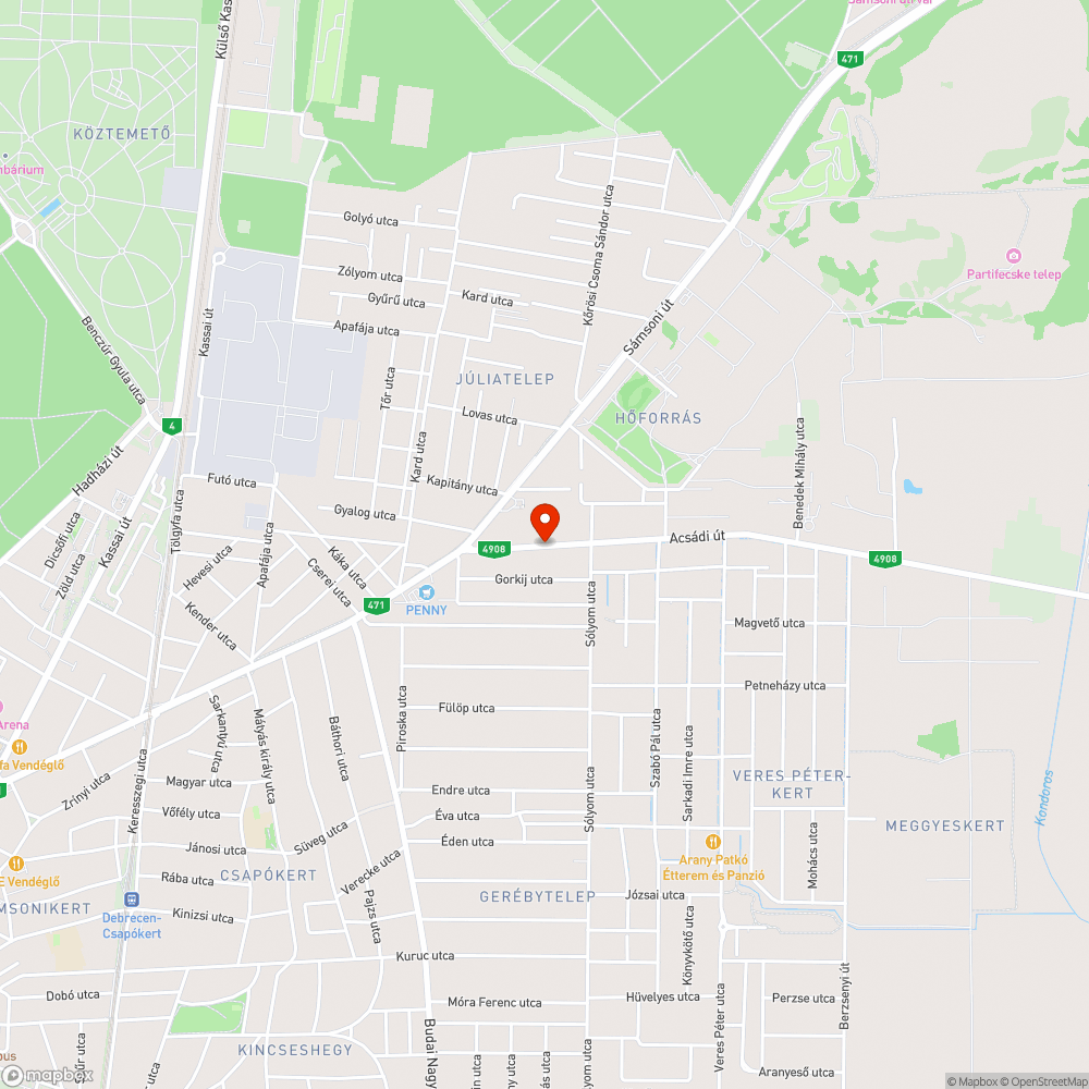 Acsádi út állapota bejelentés helye