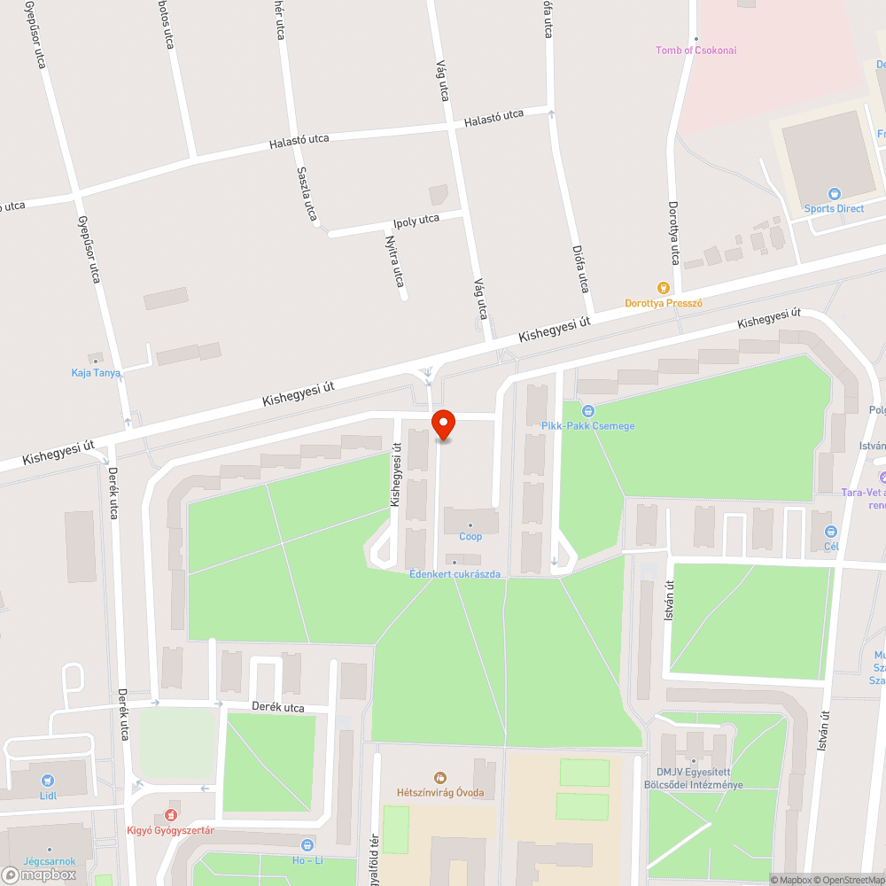 Szemét a zöld területen bejelentés helye