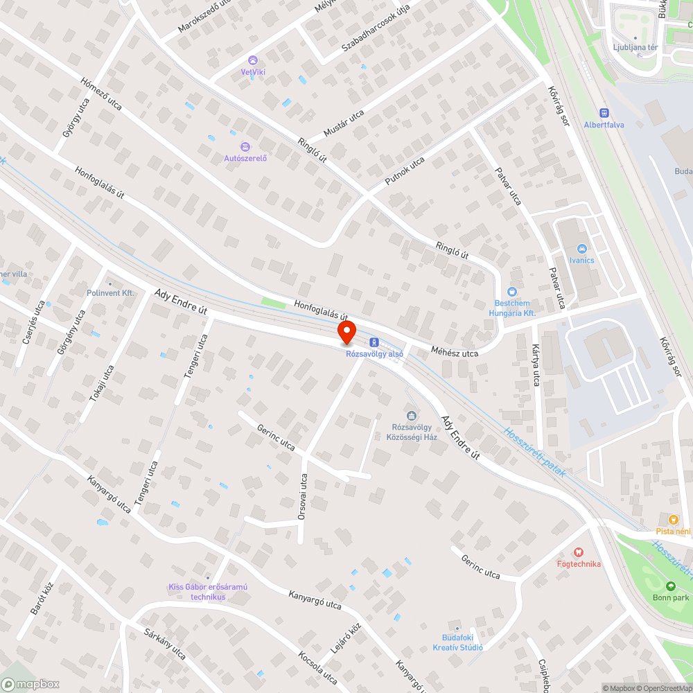 Orsovai/Ady elfordult tábla bejelentés helye