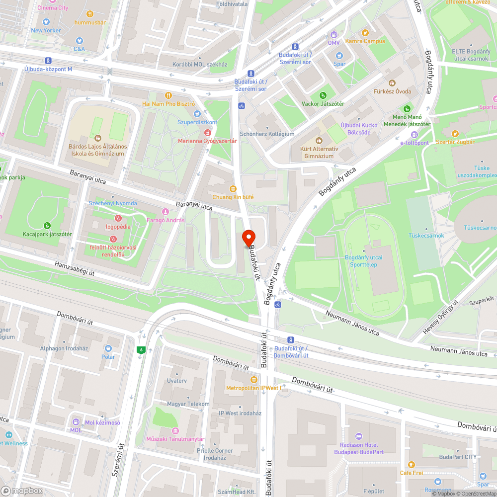 Lezúzott korlátsor a Bogdánfy Ödön utcánál bejelentés helye