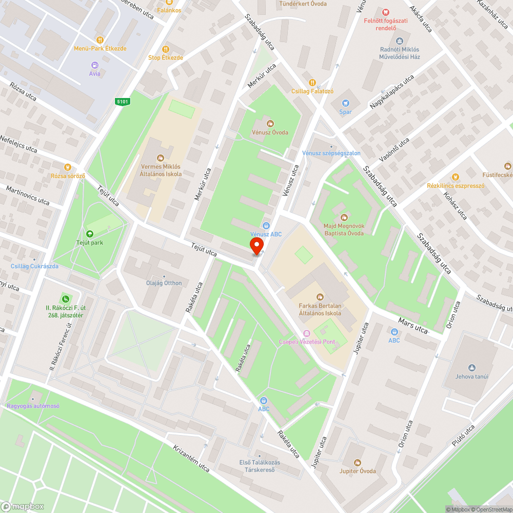 Telefonfülke világítás Vénusz utca bejelentés helye