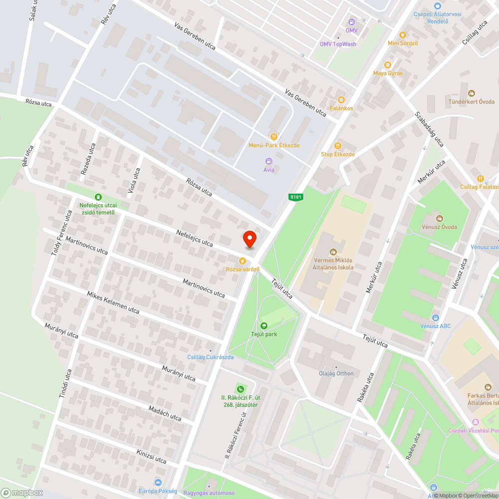 Telefonfülke világítás II. Rákóczi Ferenc út bejelentés helye