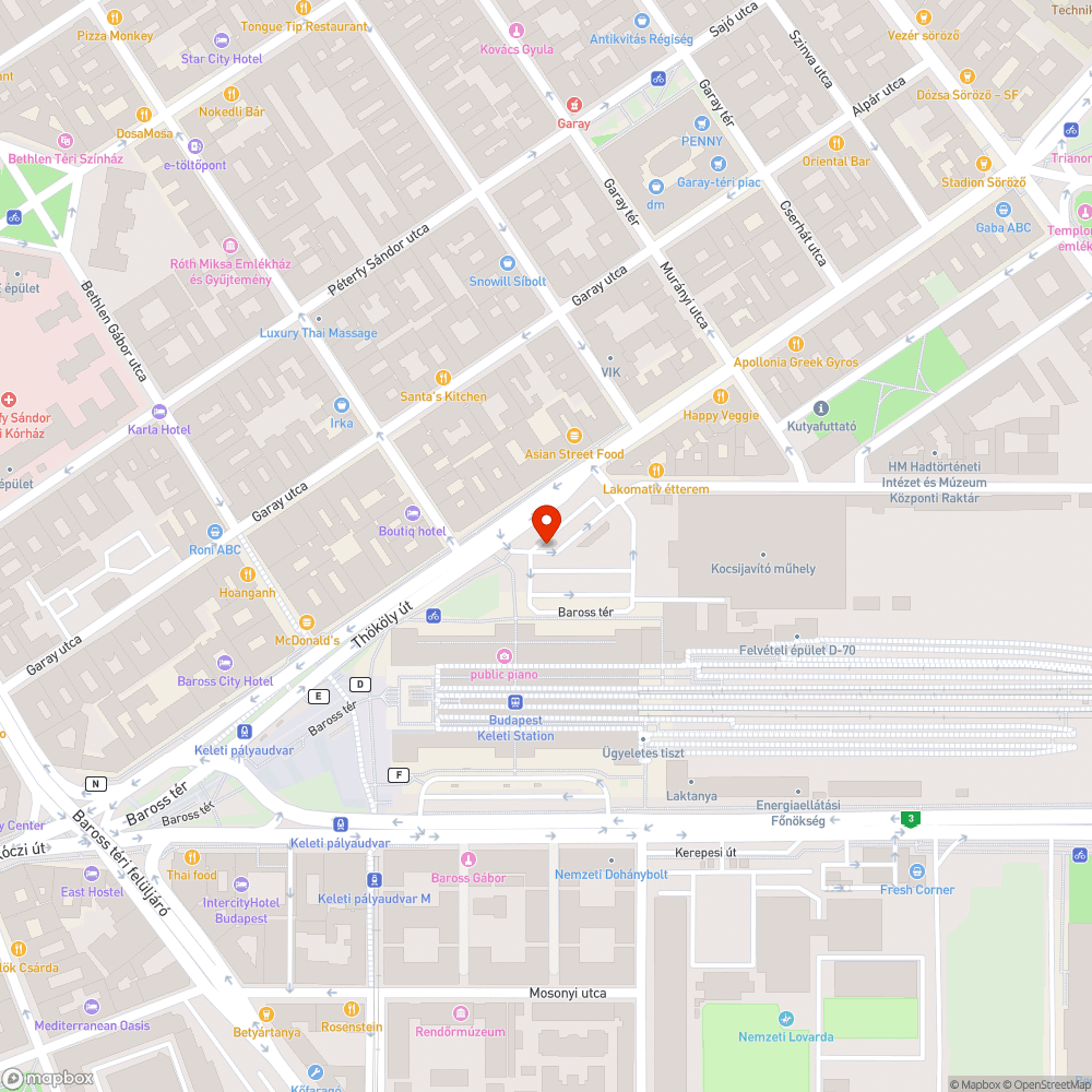 Keleti pályaudvar bejelentés helye