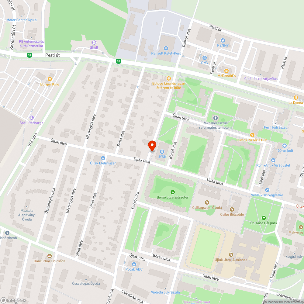 Balesetveszélyes bejelentés helye